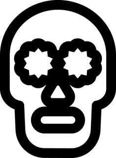 Mexican Skull Svg Line Art, Free Vectors File
